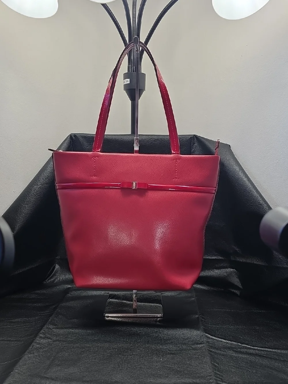 Salvatore Ferragamo Red Leather Tote with Bow Detail